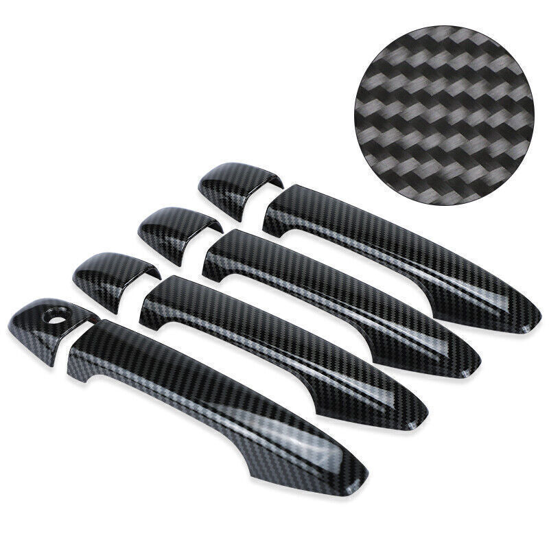 8x Carbon Fiber Black Car Door Handle Cover Trim fit for 15-2021 for Subaru WRX STi