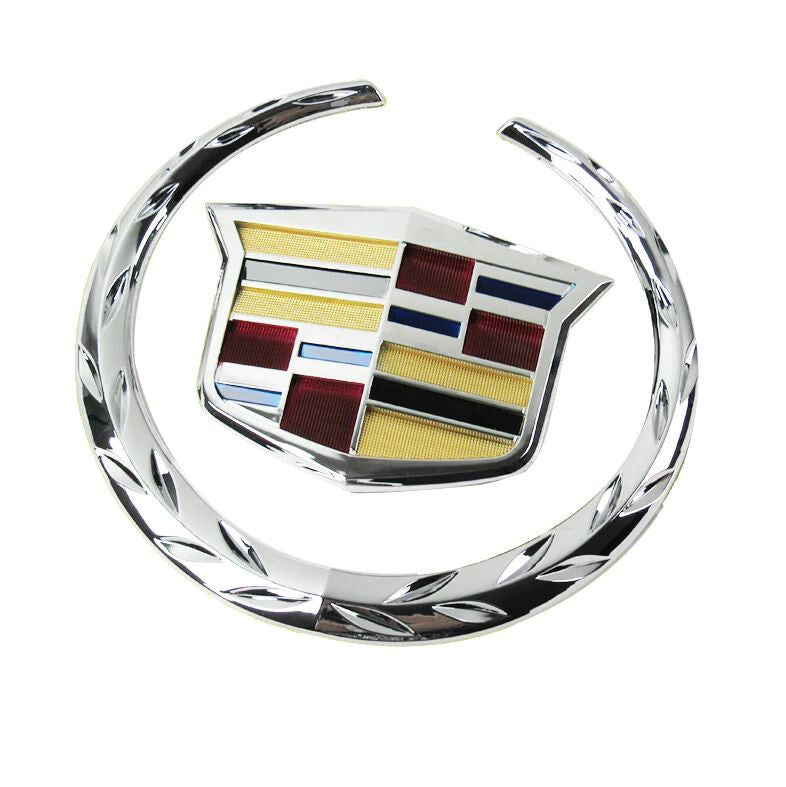 Suitable for Cadillac car side fender rear badge decals/stickers in gold and black.