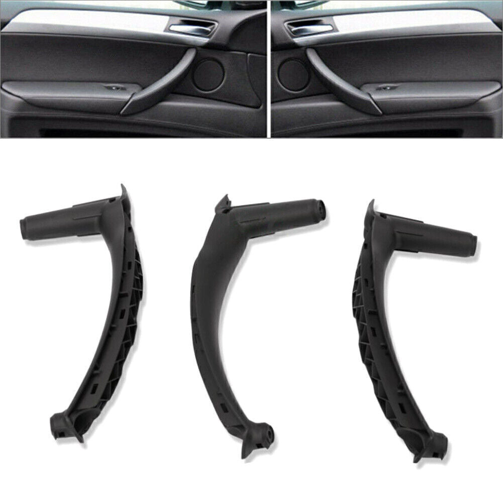 3pcs Interior Inner Inside Door Panel Handle Pull Trim Cover Set for BMW E70 X5