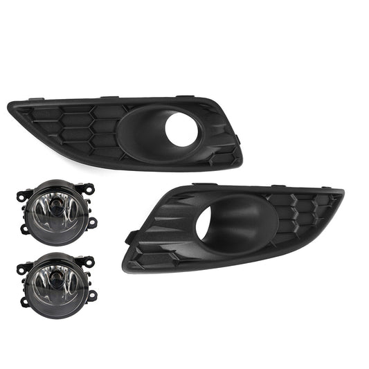Front fog lights + grille cover grill for Ford Fiesta Mk7 Zetec S Honeycomb L+R