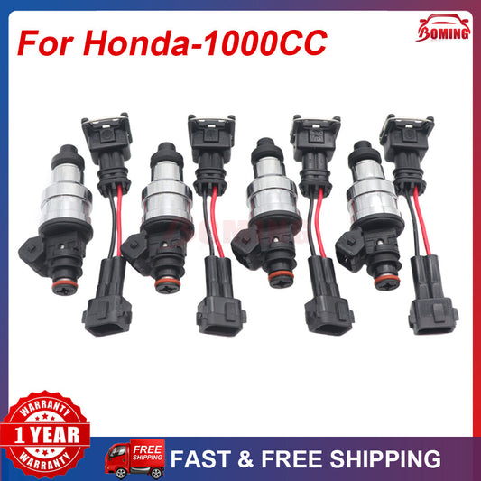 Fuel Injectors for Honda for Acura B16 B18 B20 D16 D18 F22 H22A Inc.Clips 1000cc