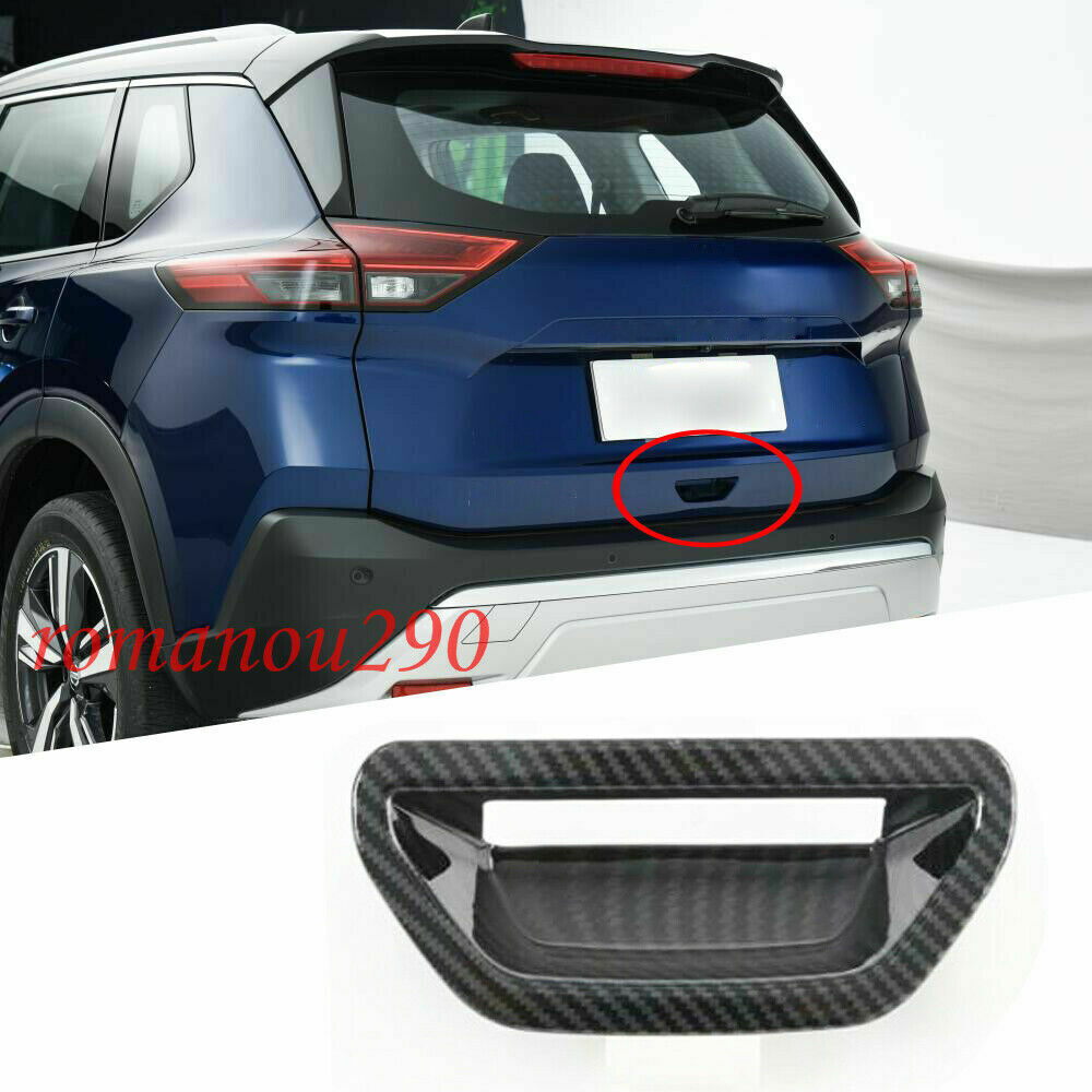 for Nissan Rogue 2021-2023 Carbon Color ABS Rear Door Tailgate Handle Cover Trim