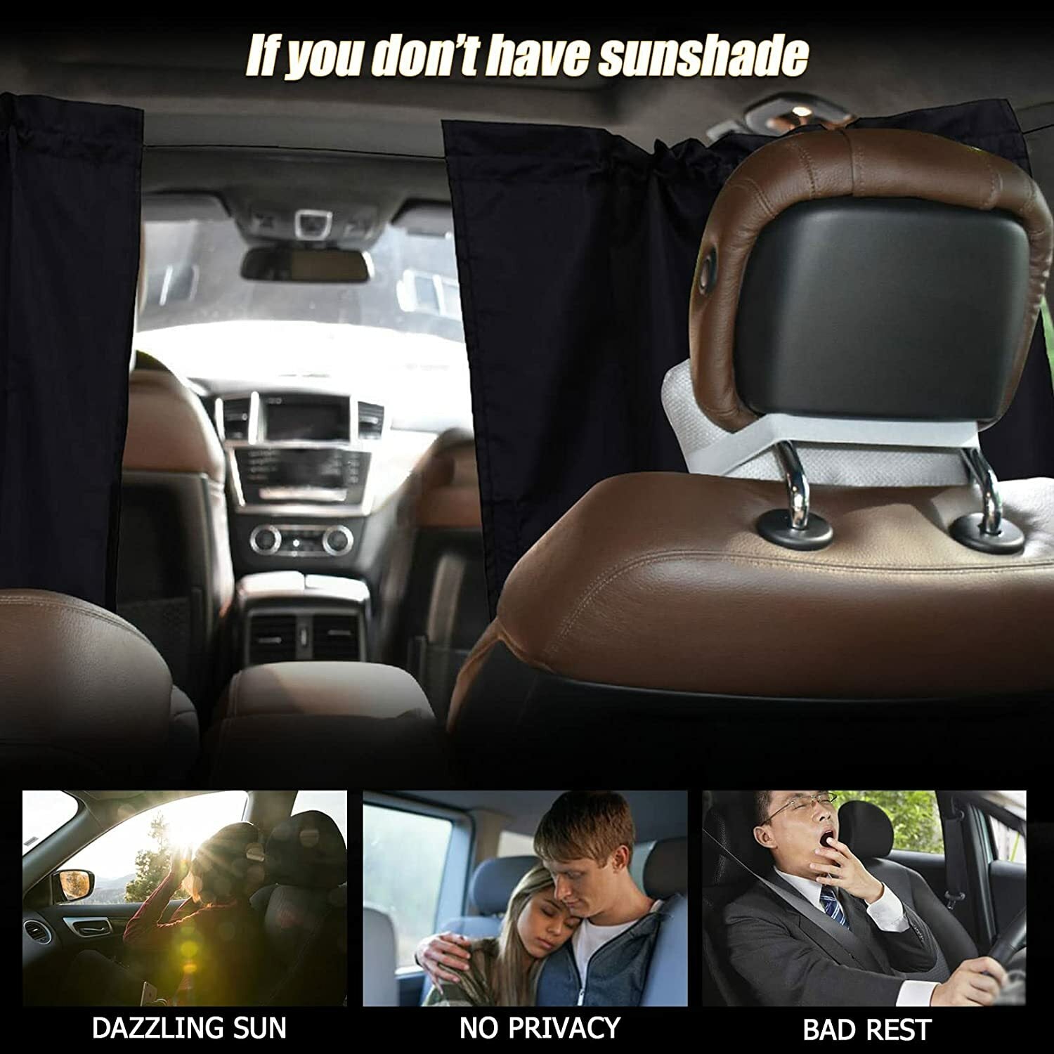 for Jeep Car Divider Curtain Sun Shade Side Window Privacy Travel UV Protector