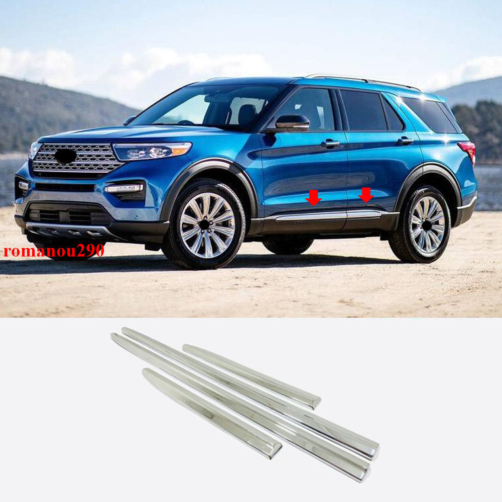 for Ford Explorer 2020-2022 ABS Chrome Side Skirt Door Moulding Plate Cover Trim