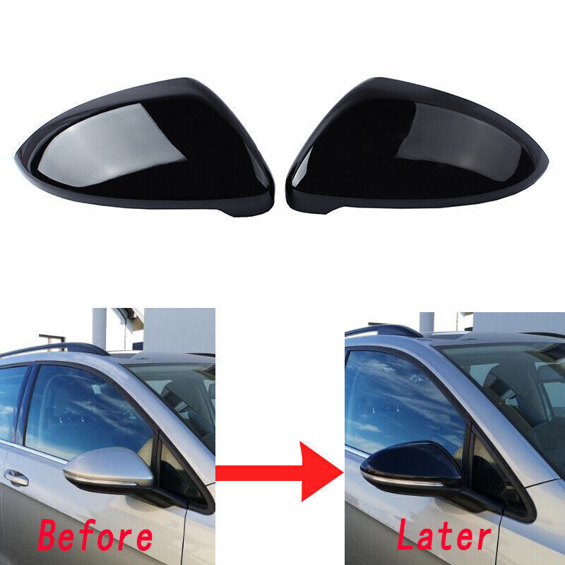 Direct Replacement Gloss Black Mirror Cover Caps For 14-2018 for VW for Golf GTI MK7 New