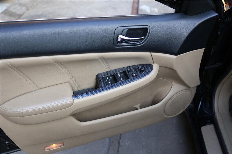 for Honda Accord 7Th EX 2003-2007 Carbon Fiber Window Lift Panel Switch Cover