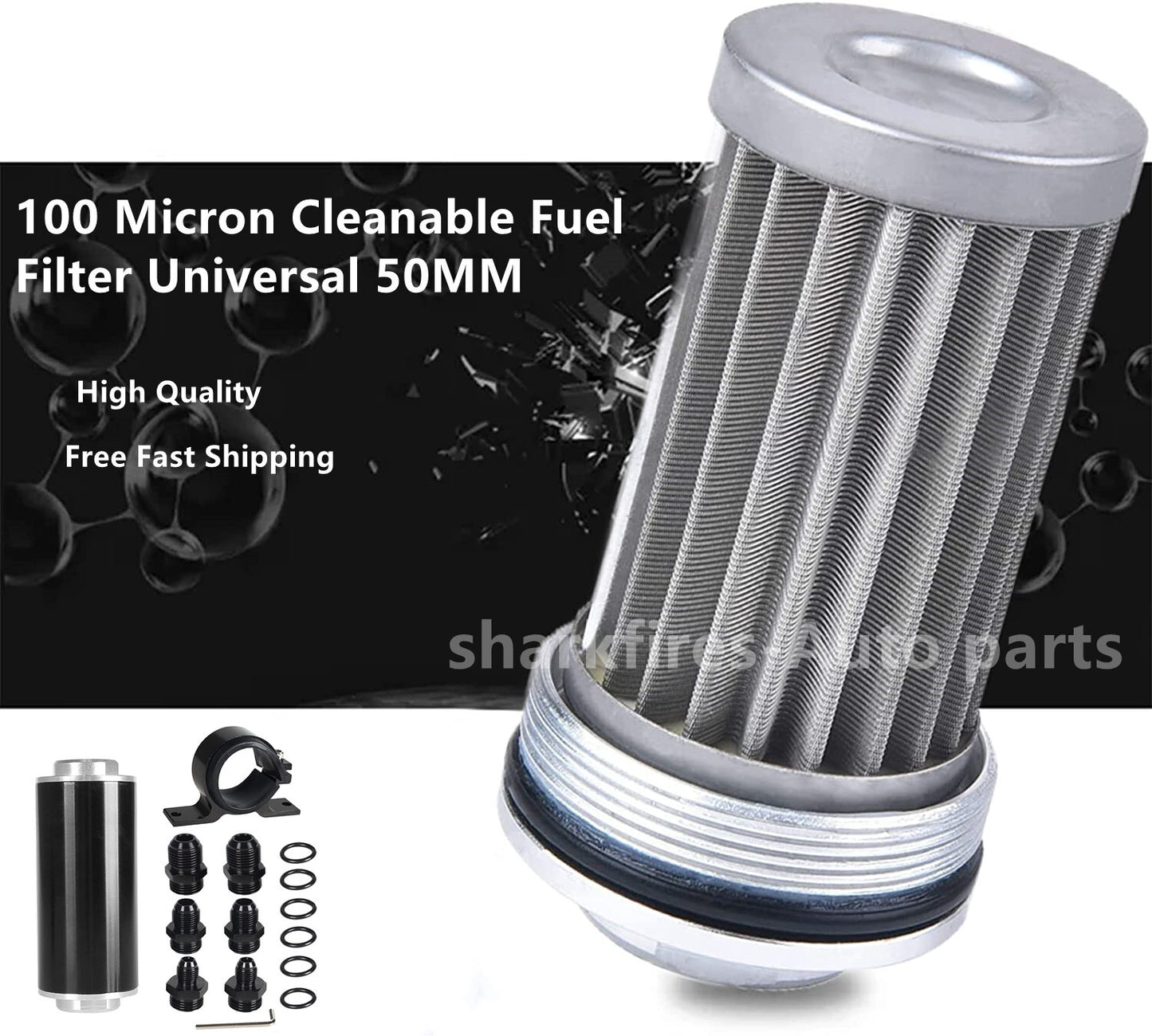 new 100Mike fuel filter 6AN - 8AN, fuel filter suitable for 3/8 fuel filter holder