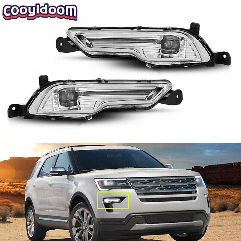 For 2017-18 for Ford Fusion For 2018-19 Explorer LED Front Bumper Fog Lights LHRH