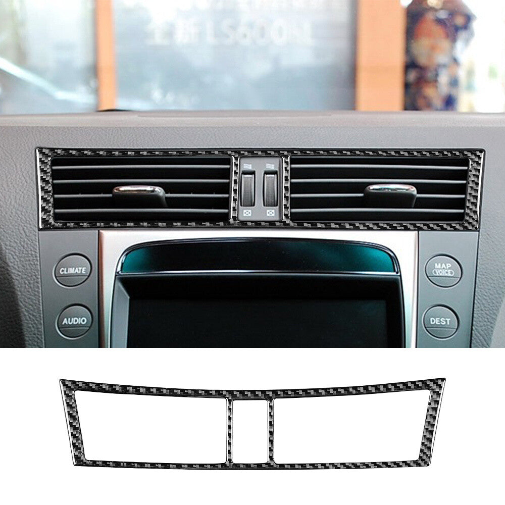 Soft Carbon Fiber Central Air Vent Outlet Panel Cover Fit for Luxus GS 2006-2011