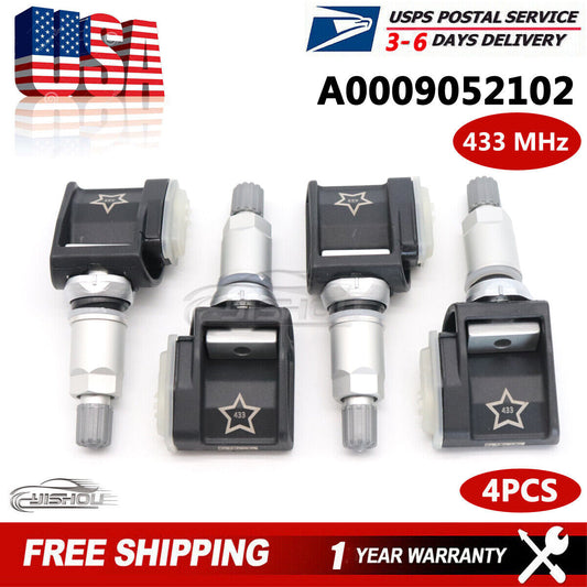 Kit of 4 Tire Sensors A0009052102 Tpms 433MHz for BMW 540i 740i 750i X3 G20 G30