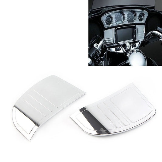 Tri Line Stereo Trim Cover for Harley Touring 14-22 Street Electra Glide Silver