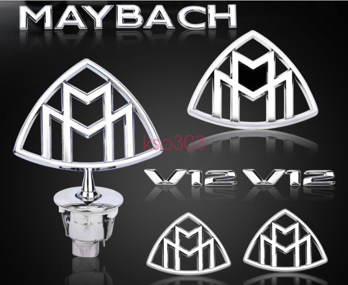 7-piece set of chrome for MAYBACH badges, automatic front badges for Mercedes-Benz S400 S500