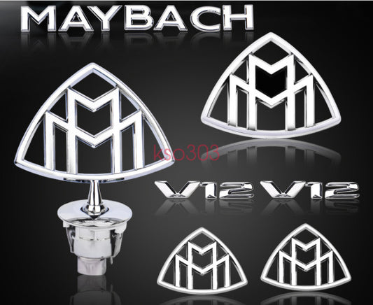 7-piece set of chrome for MAYBACH badges, automatic front badges for Mercedes-Benz S400 S500