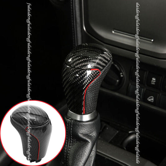 for Toyota Prado 18-21 Rear Carbon Fiber Gear Shift Knob Shifter Lever Handle 1x