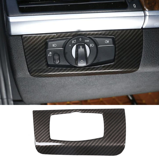 Carbon ABS Interior Headlight Switch Button Trim for BMW X5 E70 X6 E71 2008-2013