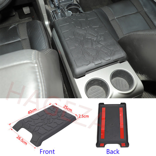 1¡Á PU Black Center Console Armrest Box Panel Cover for Ford F150 F-150 2009-2014