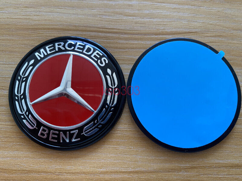Black and red hat flat badge (adhesive) for Mercedes-Benz Aces ML CLS Class