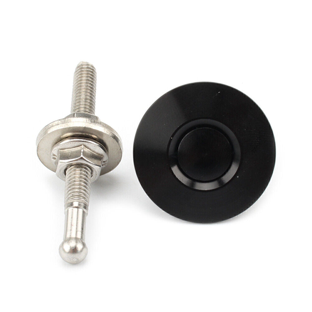 Universal BLK Push Button Quick Release Hood Pins Bonnet Lock Clip Latch Bumper
