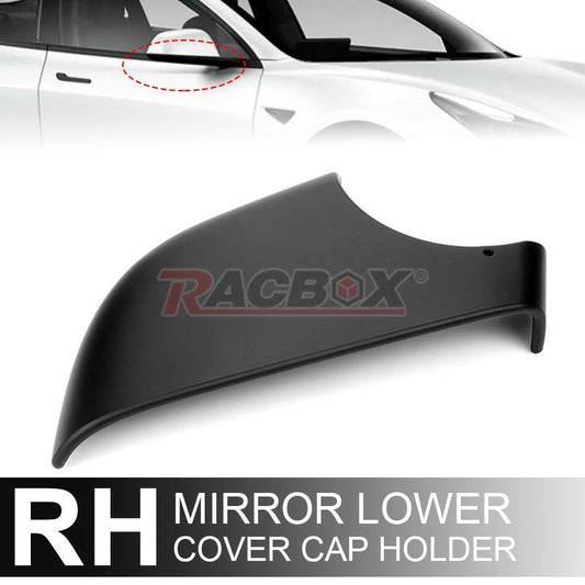 Black Right Door Side Rearview Mirror Cover Trim Cap For 2017-2022 for Tesla Model 3