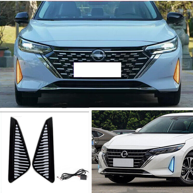 1 Pair for Nissan Sentra 2024 Led Daytime Running Light Fog Lamp W Turn Signal