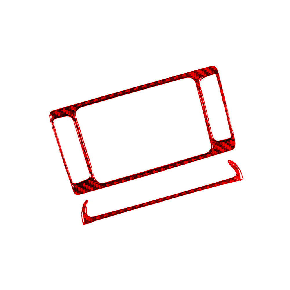 2X Red Carbon Fiber Multimedia Buttons Frame Cover Trim for Chrysler 200 2015-17