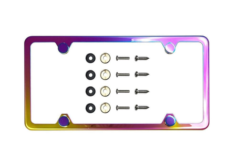 1 piece car license plate frame cover front cover rear trunk boot Neo Chrome for Honda