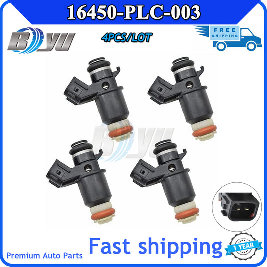 4x automotive fuel injector nozzles 16450-plc-003 suitable for Honda for Civic EX 1.7L L4 (01-05).