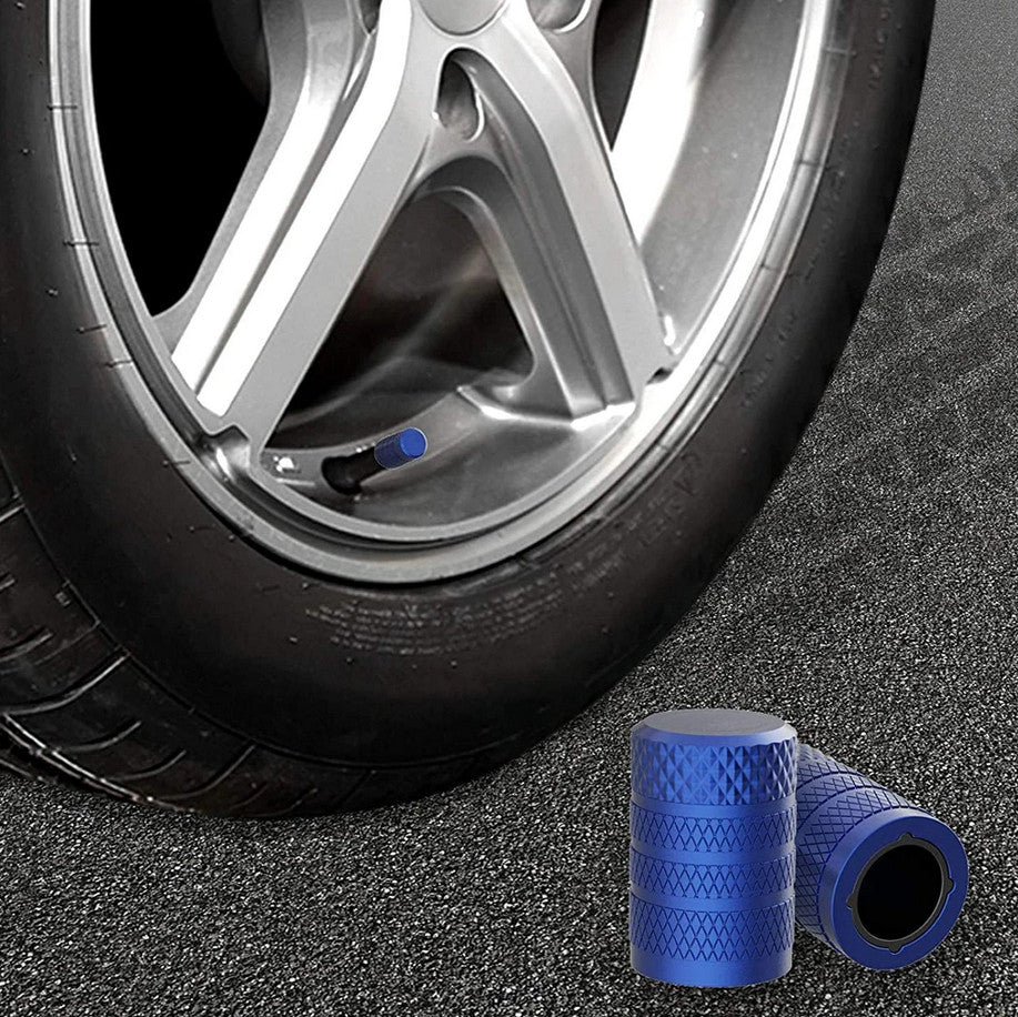 4-piece universal blue tire valve cover rod air dust cover for Lexus