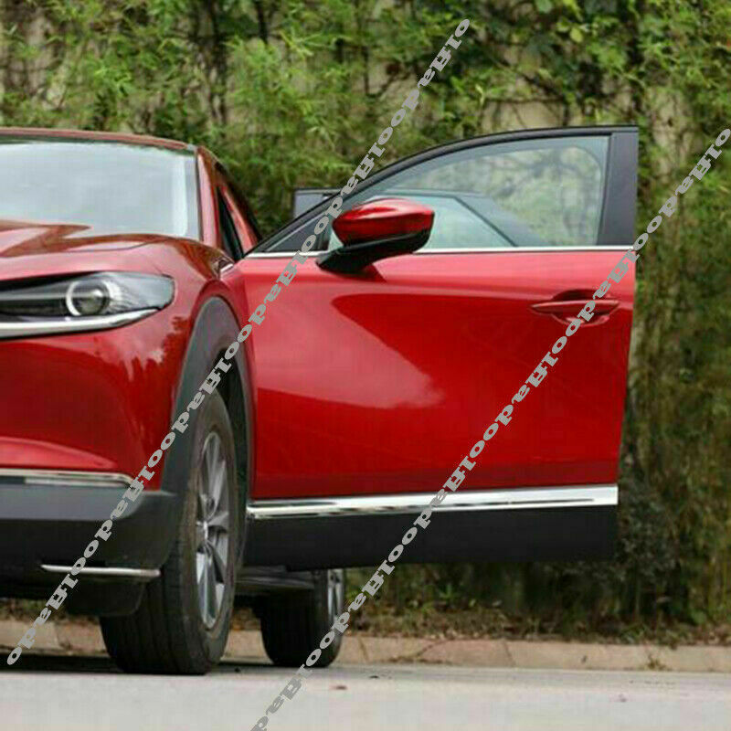 for Mazda CX-30 2020-2022 Silver Body Side Door Molding Cover Trims Panel Guards