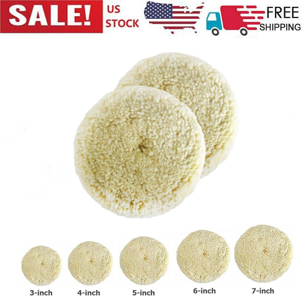 3-inch to 7-inch wool polishing pads, 100% natural wool hook and loop design, suitable for composite cutting pads.