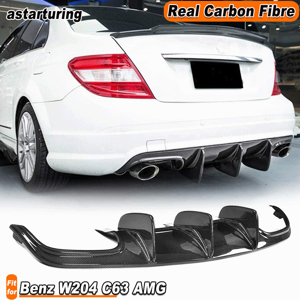 for Mercedes-Benz W204 C63 2009-11 REAL Carbon Rear Bumper Diffuser Big Fins