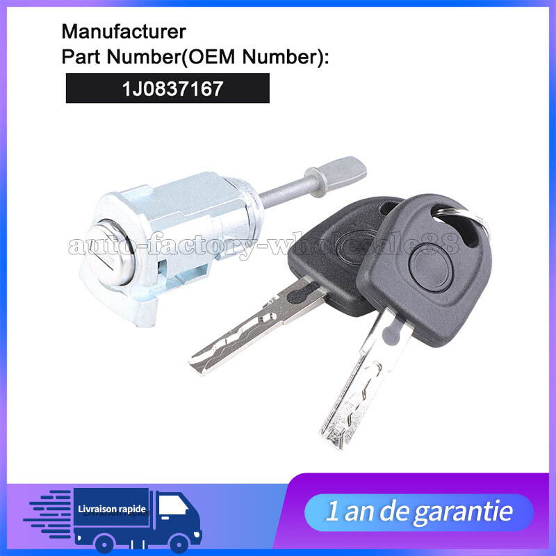 Barillet Serrure de porte pour Avant Gauche for Bora for Golf IV 1U0837167A 1J0837167