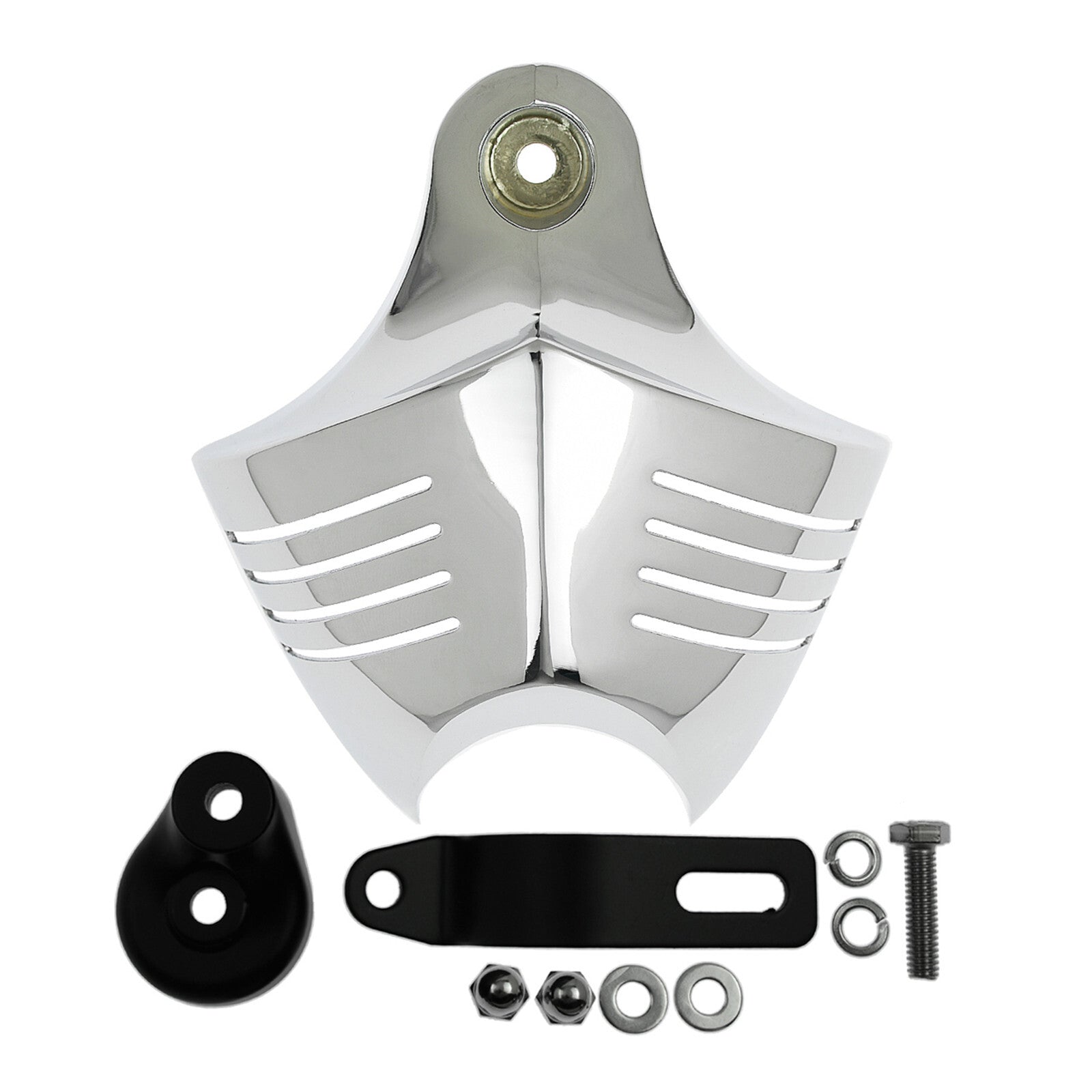 Chrome V-shield Horn Cover Fit for Harley Softail Dyna Glide Twin Cam Touring