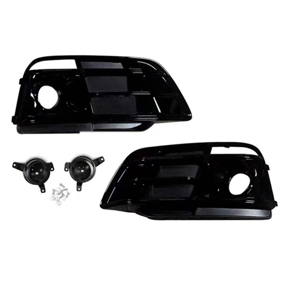 Front Bumper Fog Light Grill Cover W/ ACC Fit for Audi Q5 2018 2019 2020 Black