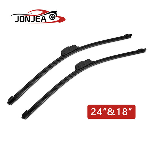 24 and 18 J-hook Windshield Wiper Blades J-hook Bracketless Frameless 1 Pair