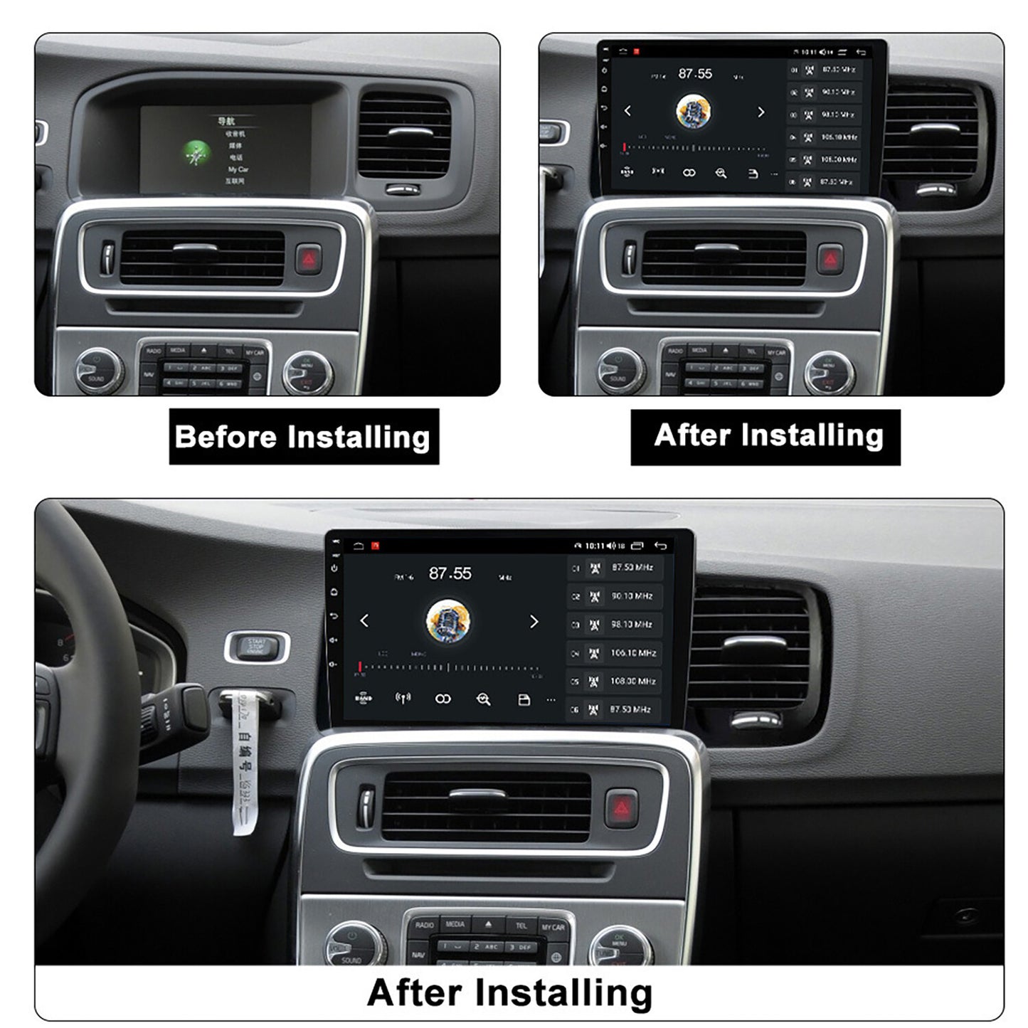 Car Radio Player Android 12 Bluetooth WiFi Rear View Camera for VOLVO S60 V60