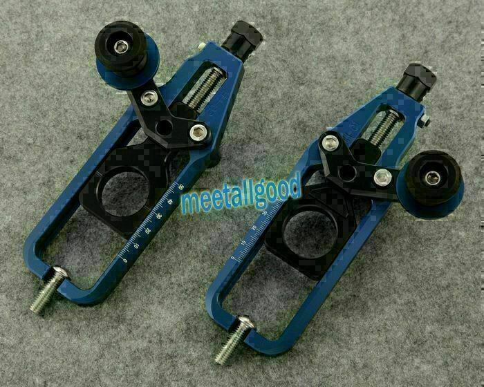 Motorcycle Chain Adjuster Tensioners for YAMAHA YZF R1 2009 2010 2011 2012 Blue