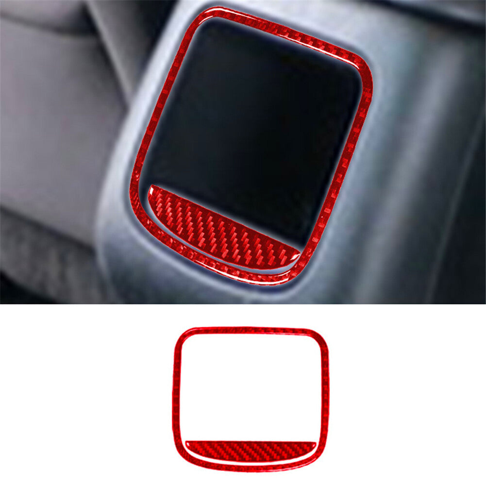 2Pcs Red Carbon Fiber Interior Rear Center Console Cover Trim for Chrysler 200