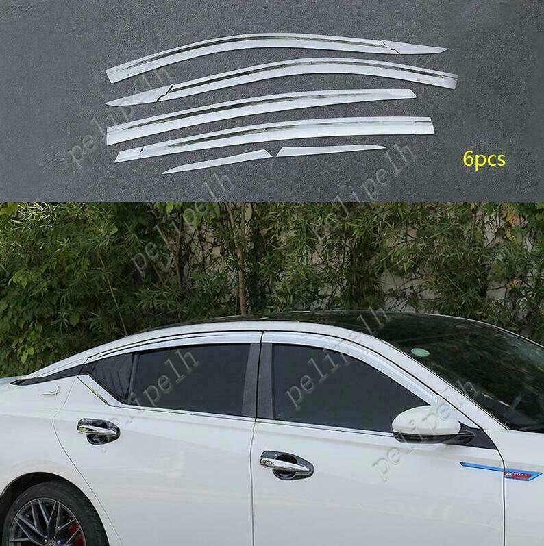 for Nissan Altima 2019-2024 Chrome Window Wind Visors Rain Guard Vent Deflectors