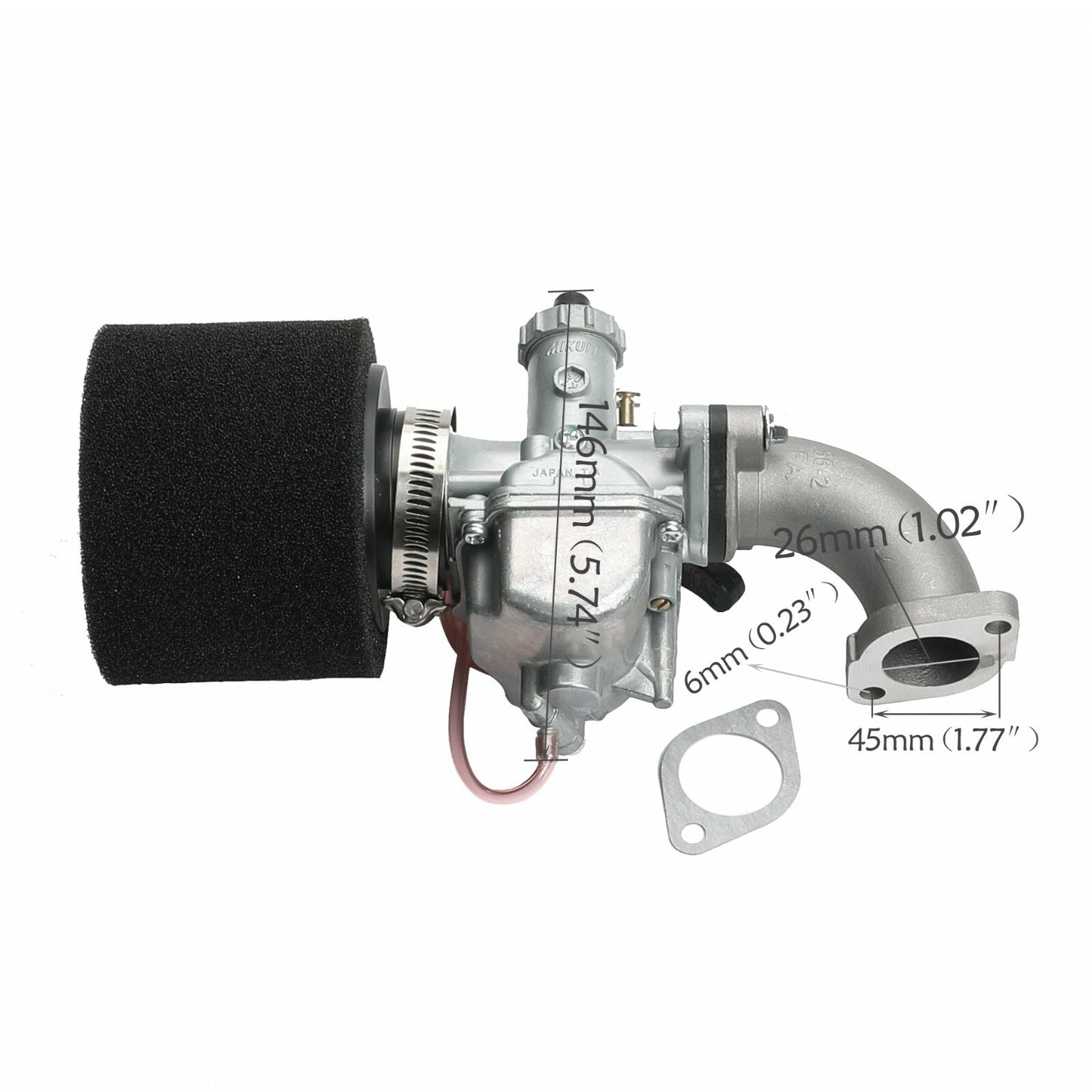 VM22 26mm carburetor for Coolster SSR Apollo 110 125cc Pit bicycle/all-terrain vehicle/four-wheeler