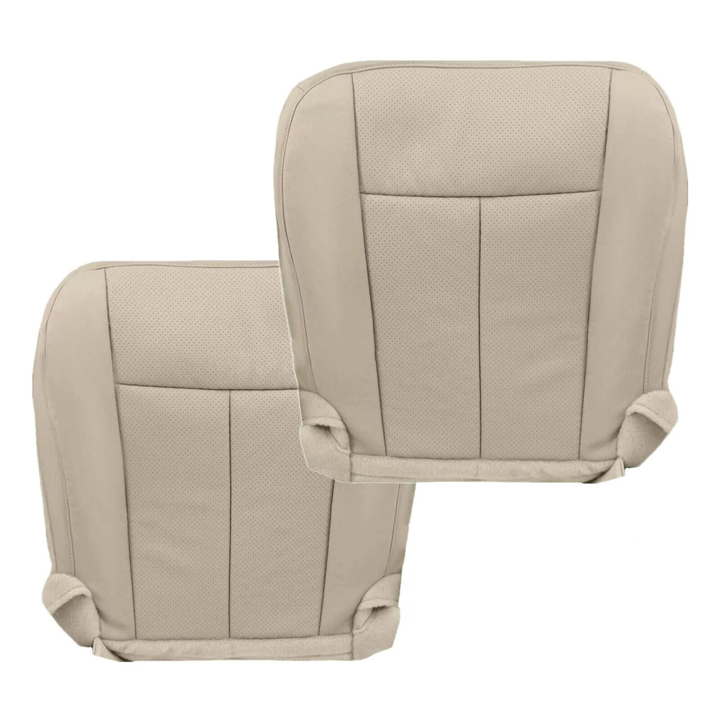 2x Passenger  Driver Leather Bottom for Seat Cover Tan For 07-14 for Ford Expedition