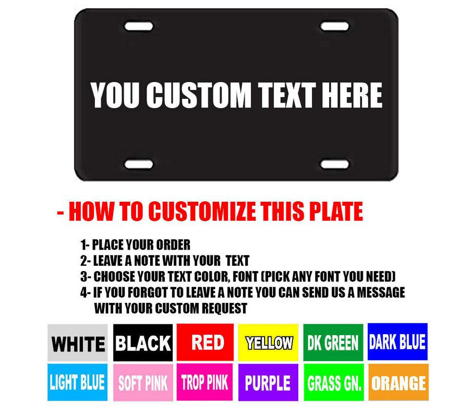Bonnet license plate cap, custom text on rear boot, black for Mercedes-Benz .