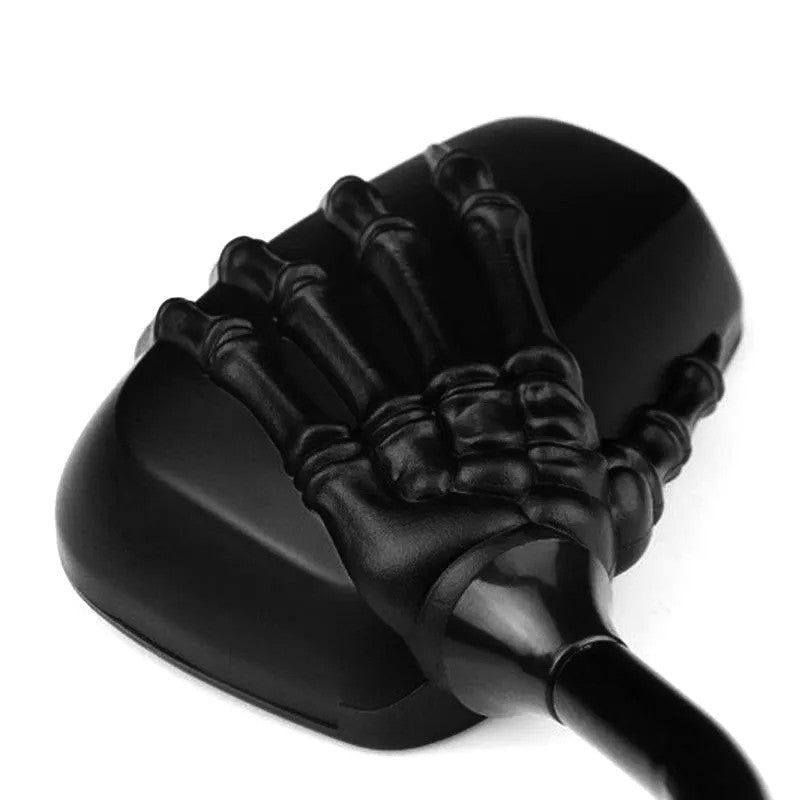 Black Universal Motorcycle 8mm 10mm Skull Hand Side Rearview Mirrors for Yamaha
