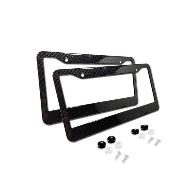 Carbon fiber for Mitsubishi and for Porsche license plate frame covers, rear trunk boots