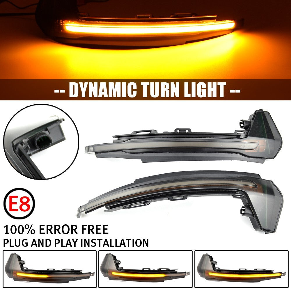 2pcs LED Dynamic Side Mirror Turn Signal Light Assembly for Audi A1 8X 2011-2018