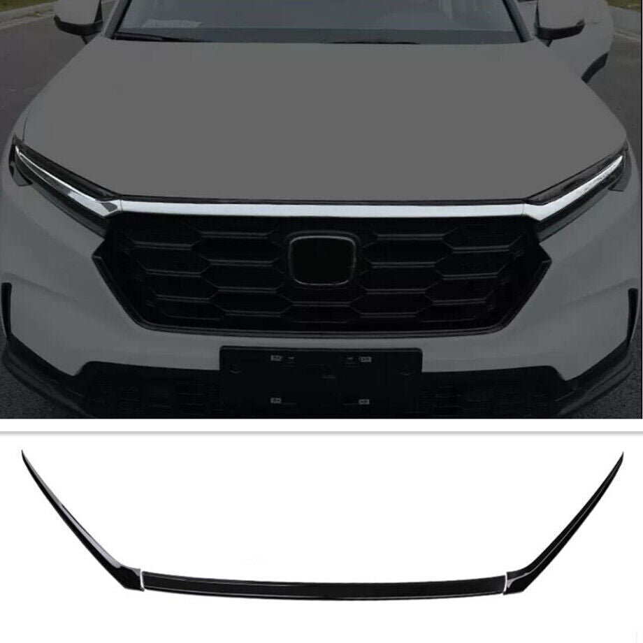 For 2023-2024Honda CR-V CRV Black Front Engine Hood Grille Lip Strips Cover Trim