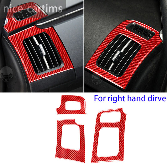 For Toyot@ Prius 2012-2015 RHD Side Air Vent Outlet Panel Cover Red Carbon Fiber
