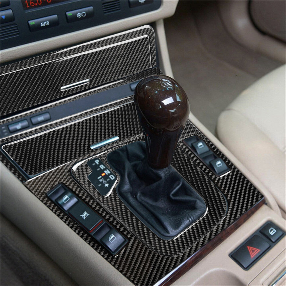 6PCS carbon fiber gearshift panel bezel for BMW 3 Series E46 1998-2005