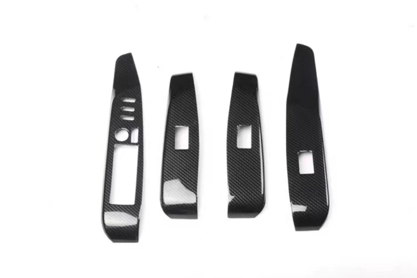 for Toyota for Camry 2018-22 RHD Carbon Fiber ABS Interior Shift Box Cover Trim 5pcs