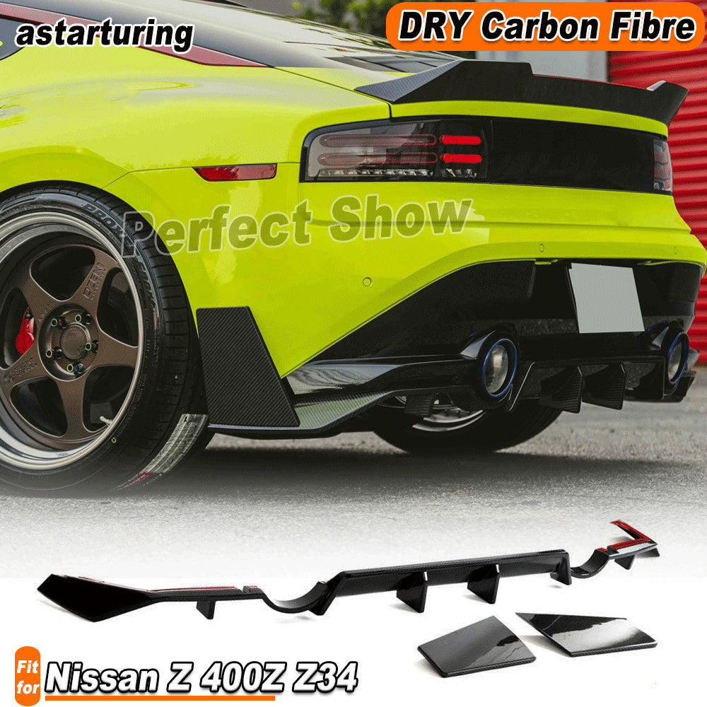 for Nissan Z 400Z Z34 2023UP Dry Carbon Fiber Rear Bumper Diffuser Lip Splitters